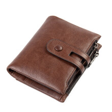 Hot Retro Mens Leather Wallet RFID Anti-theft Brush Head Layer Cowhide Retro Casual Wallet