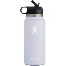 (White, 40oz) Hydro Flask 2.0 Water Bottle | Straw Lid