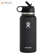 (Black, 32oz) Hydro Flask 2.0 Water Bottle | Straw Lid