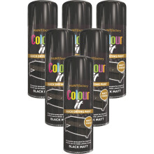 6x400ml Black Matt finish Spray Paint Wood Plastic