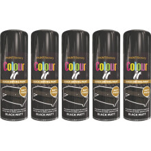 5x400ml Black Matt finish Spray Paint Wood Plastic
