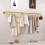 (Golden) 180cm Wall Mounted Pipe Clothes Rail Garment Rack 5
