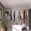 (Golden) 180cm Wall Mounted Pipe Clothes Rail Garment Rack 4
