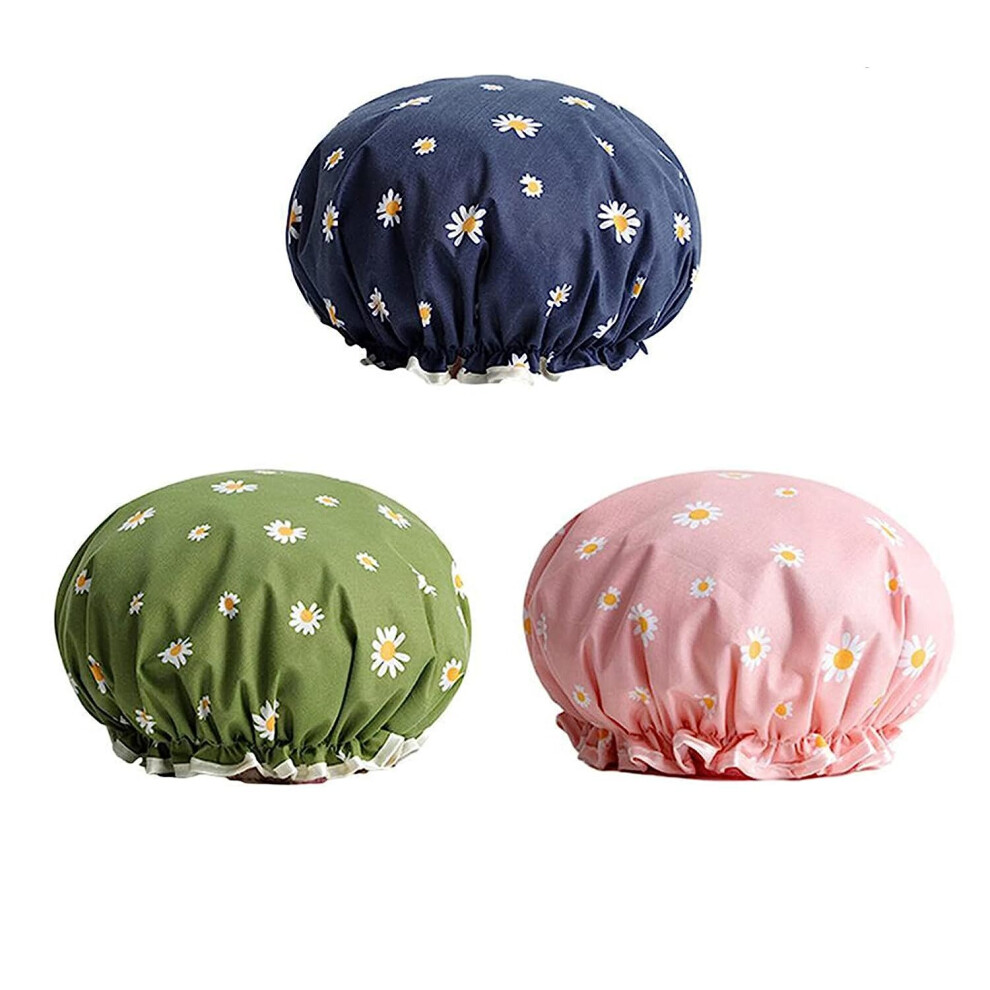 Gopatriot Memory Reusable Shower Cap, 10.6" Double Wall Waterproof