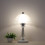 Living And Home Crystal Table Lamp with Scalloped Lampshade 1