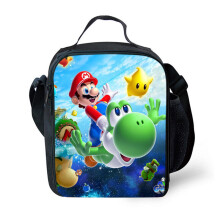 (Green) Super Mario Kids Insulated Lunch Bag School Picnic Outdoor Lunchbox Xmas Gifts