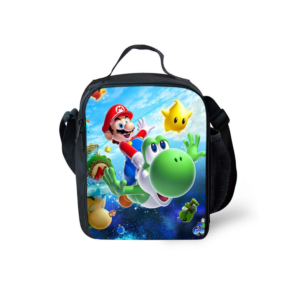 (Green) Super Mario Kids Insulated Lunch Bag School Picnic Outdoor Lunchbox Xmas Gifts