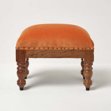(Orange, 50 x 30 x 40 cm) Mable Velvet Footstool