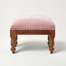 (Pink, 50 x 30 x 40 cm) Mable Velvet Footstool