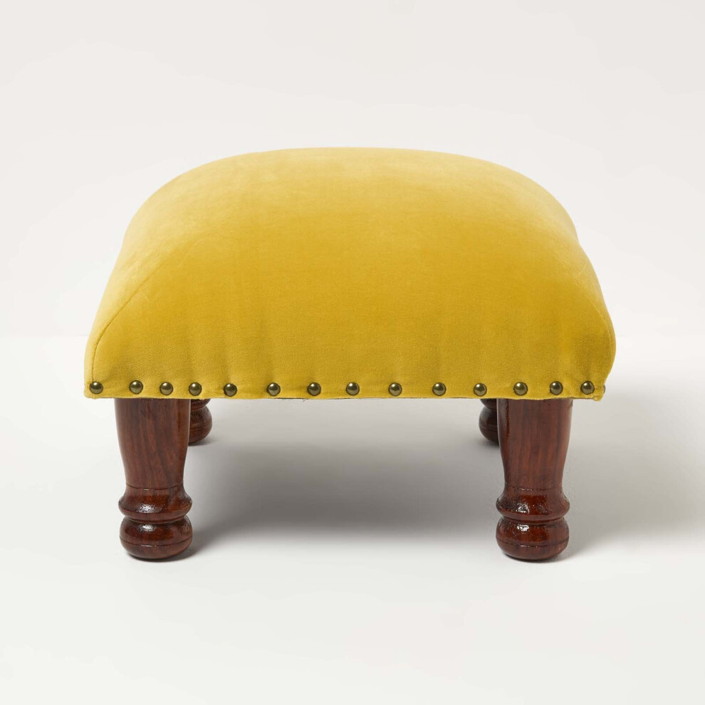 (Yellow, 40 x 40 x 25 cm) Mable Velvet Footstool-image-OPC-PBXNHNQ-NEW