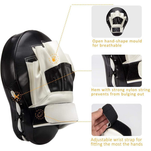 Boxing Curved Focus Punching Mitts- Leatherette Training Hand Pads 1