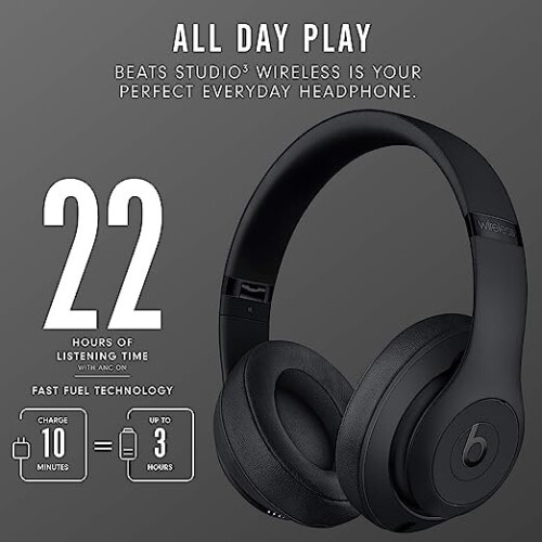 Beats by Dr. Dre (Matte Black) Beats Studio3 Wireless Noise Cancelling Headphones 2