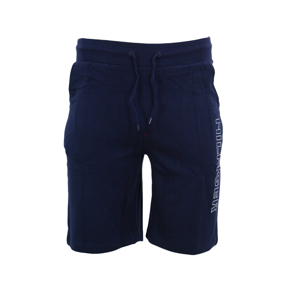 (Navy, S) TOMMY HILFIGER Mens Shorts Sweat Knee Half Pant