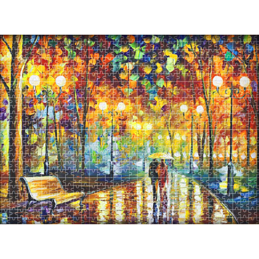 (Yellow) 1000 Pcs Jigsaw Puzzle Toy DIY Assembly Creative Landscape Paper Puzzle Educational Toys for Gift