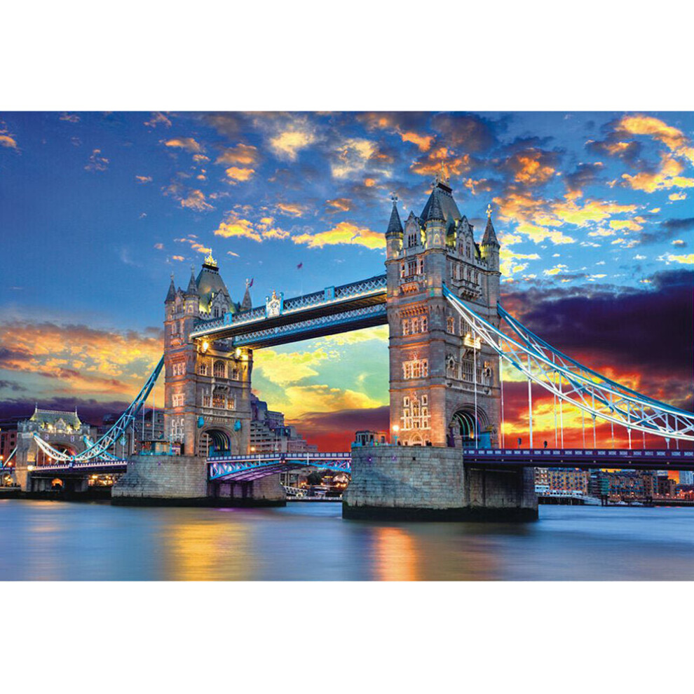 (London Tower Bridge) 1000 Pcs Jigsaw Puzzle DIY Landscape Jigsaw Puzzle Toy Home Decorations Educational Games Toys Gifts for Adults Children Kids