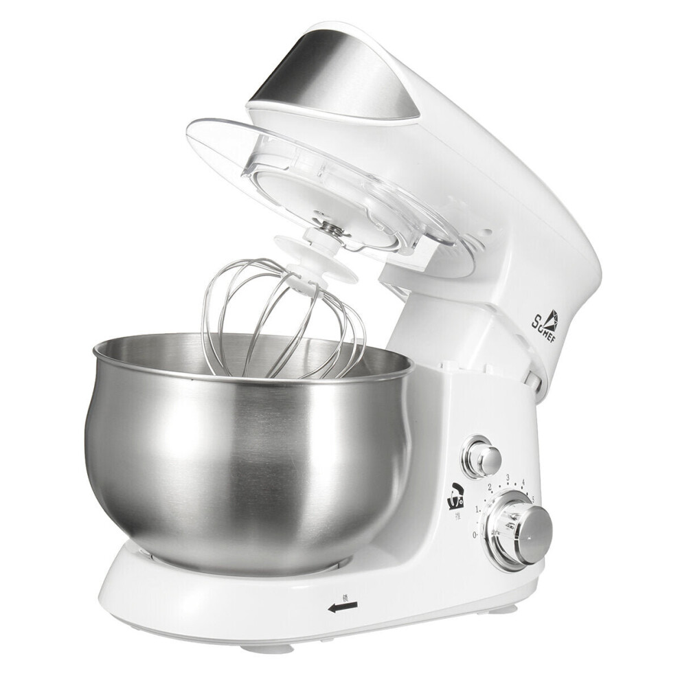 (White) 600W 220V Electric Stand Mixer Machine Whisk Beater Bread Cake Baking Cooking