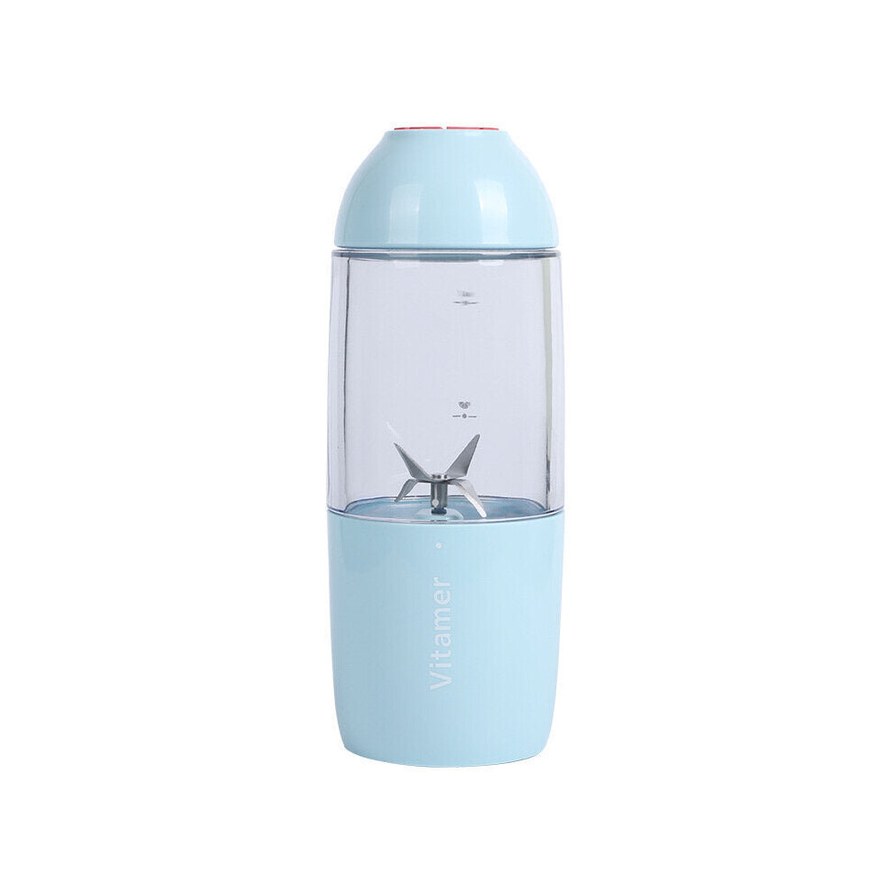 (Blue) 380ML USB Rechargeable Juicer Bottle Cup Vegetables Fruit Milkshake Smoothie Squeezer Reamer Bottle