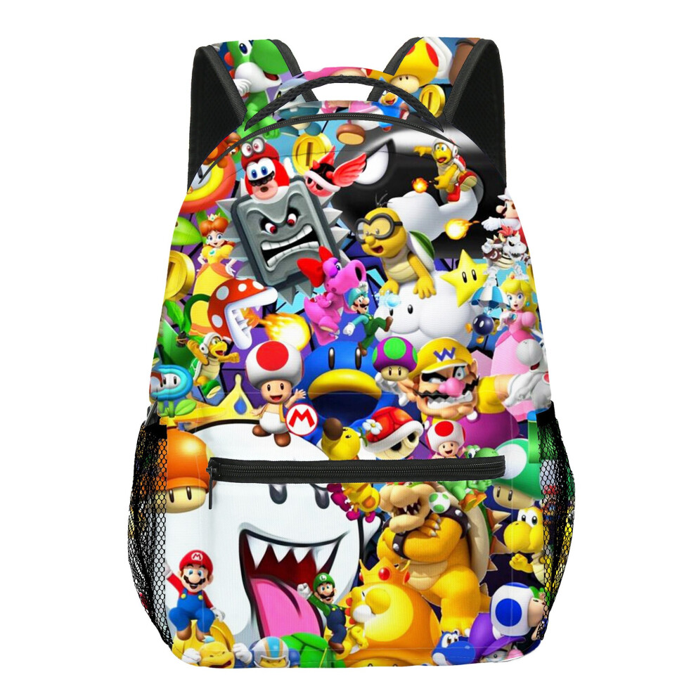 (06) 2023 New Super Mario Kids Schoolbag Bowser-Luigi Mario-Yoshi-Peach Backpack Traveling Bag Not,Specified