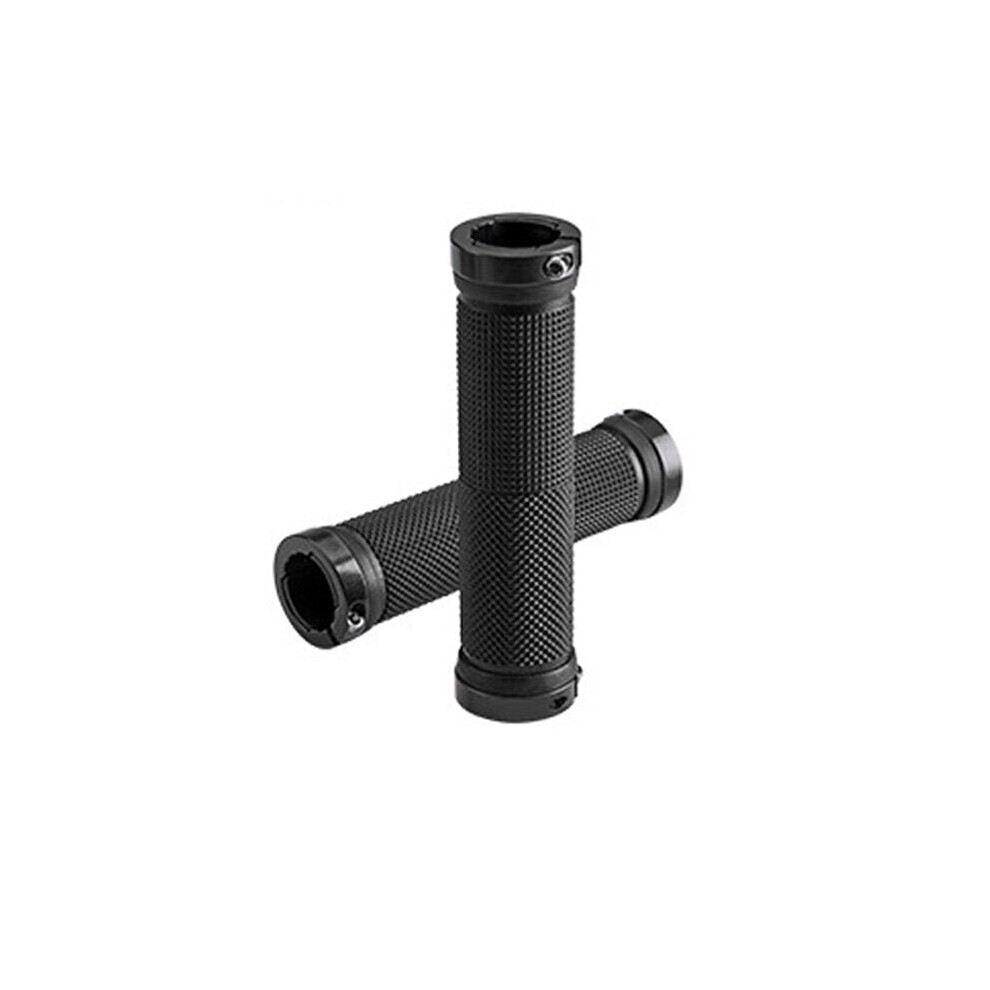 Greenzech (Black) 1Pair TPR Rubber Anti-Slip Bicycle Handlebars Bilateral Lockout Aluminum Alloy Latch