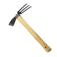 Gardening Digging Hoe Garden tools Dual-use Hoe and Rake 2 in 1 Carbon Steel Head Wooden Handle Durable Thick Vegetable Flower Planting Digging