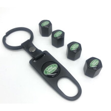 Land Rover Car Tyre Air Dust Valve Stem Cap With Keyring Locking Tool