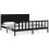 VidaXL (black, 200 x 200 cm) vidaXL Bed Frame Bed Base Platform Bed with Headboard Black Single Solid Wood 1