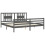 VidaXL (grey, 200 x 200 cm) vidaXL Bed Frame Bed Base Platform Bed with Headboard Black Double Solid Wood 5