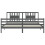VidaXL (grey, 200 x 200 cm) vidaXL Bed Frame Bed Base Platform Bed with Headboard Black Double Solid Wood 6