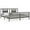 VidaXL (grey, 200 x 200 cm) vidaXL Bed Frame Bed Base Platform Bed with Headboard Black Double Solid Wood 2