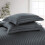 (Single) Satin Stripe Duvet Cover Charcoal Grey Bedding Set 5