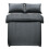(Single) Satin Stripe Duvet Cover Charcoal Grey Bedding Set 6