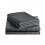(Double) Satin Stripe Duvet Cover Charcoal Grey Bedding Set 4