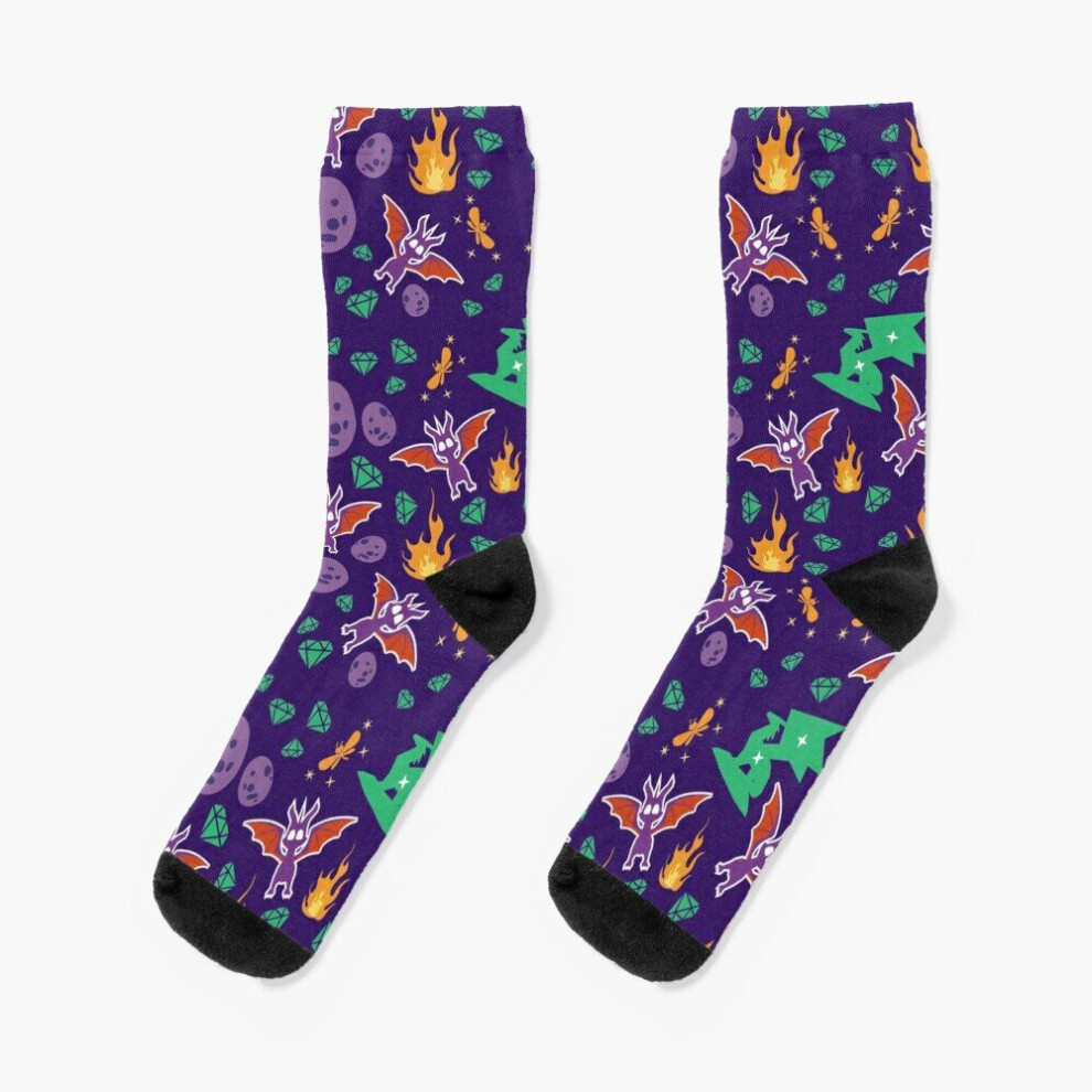 Dress Socks Spyro Pattern Novelty Fancy Crazy Pattern Crew Casual for Men Women