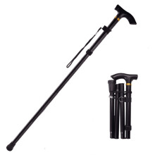 (BLACK) Easy Folding Walking Stick Aid Mobility for unisex