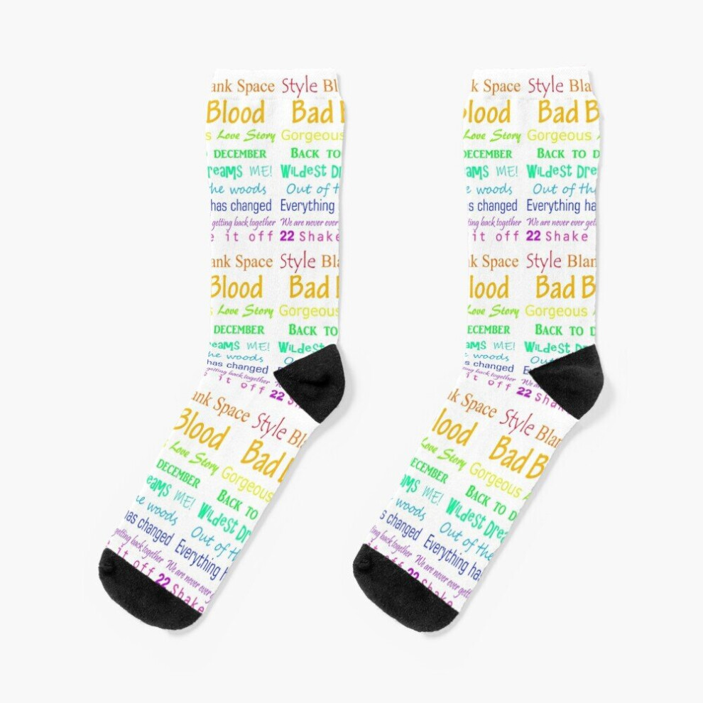 Dress Socks Taylor swift song titles Novelty Fancy Crazy Pattern Crew Casual for Men Women