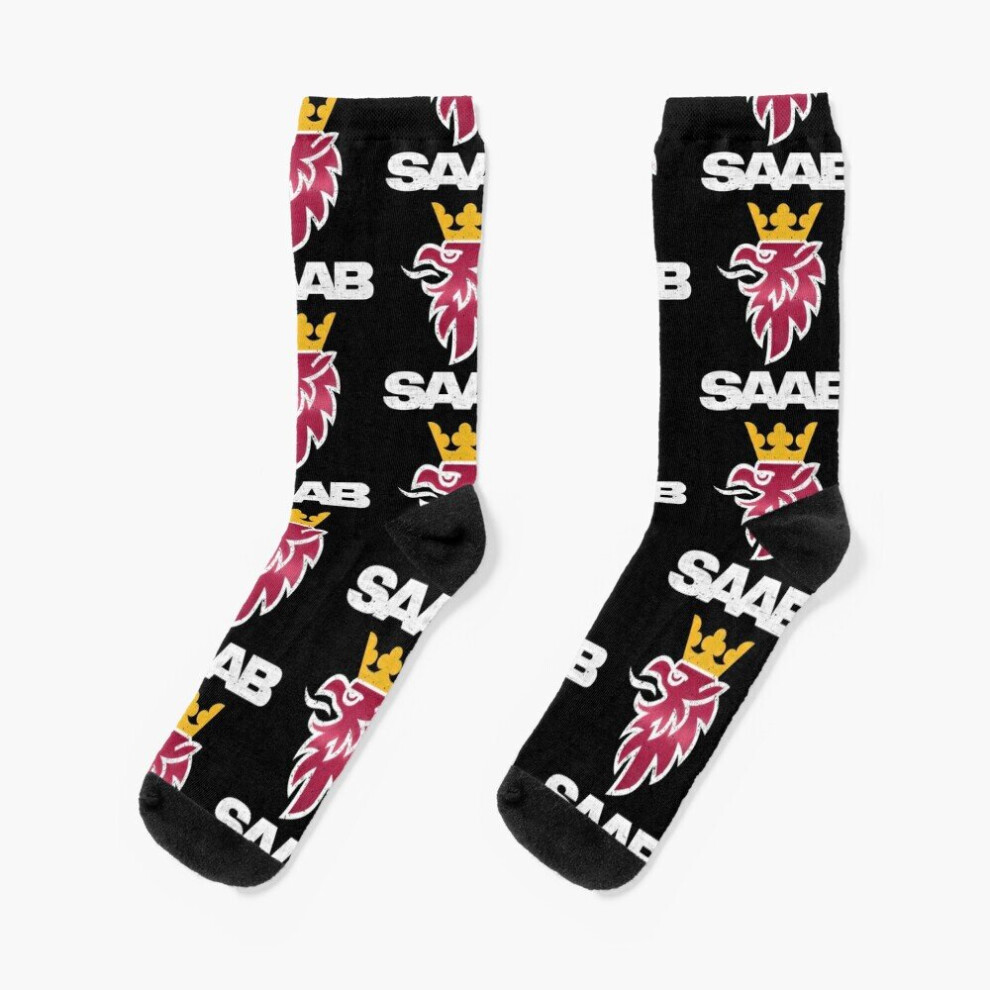 Dress Socks Saab Turbo Novelty Fancy Crazy Pattern Crew Casual for Men Women