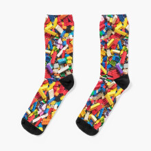 Dress Socks Building blocks Novelty Fancy Crazy Pattern Crew Casual for Men Women