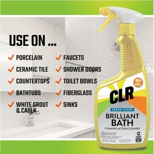 CLR Brilliant Bath Foaming Bathroom Cleaner Spray For Use On Toilet