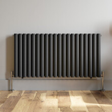 Anthracite Designer Radiator Horizontal Oval Column Double Panel Rad 600x1200mm