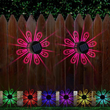 Solar Fence Lights, 2 Packs Solar Fence Deck Light Decorative Lamp (Colour
