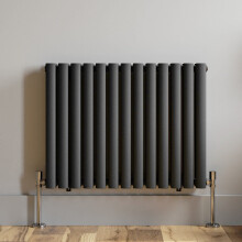 Anthracite Designer Radiator Horizontal Oval Column Double Panel Rad 600x780mm