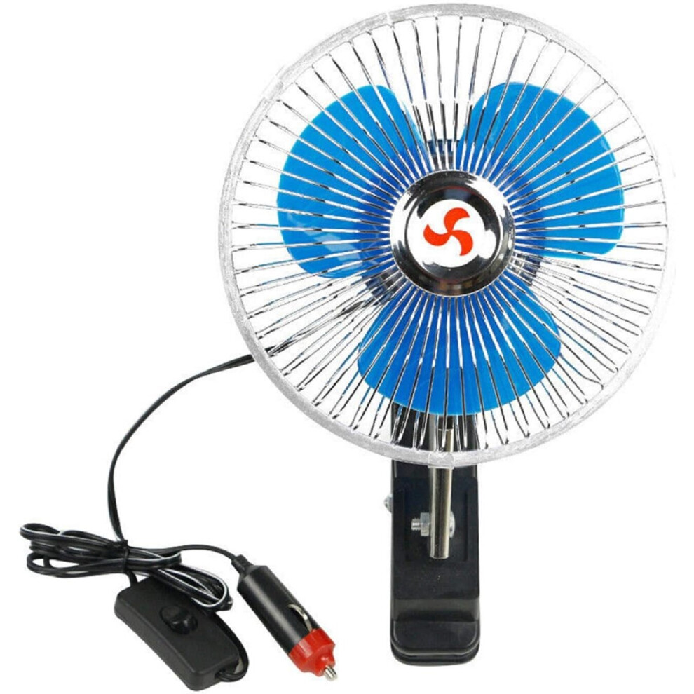 Clip-On Car Fan 7 Inch Car Fan Cooler 12V Portable Cooling Oscillating Fan 8366089221081