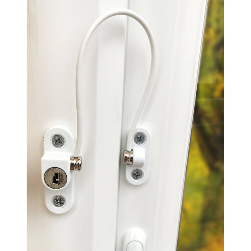 Window Cable Restrictor Lock with Screws Child & Baby Safety Security  (White) 2