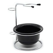 Shaving Stand Kits for Men, Universal Heavy Stainless Shaving Brush Stand Holder (Black)