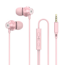 (a-PInk 3.5mm) Metal Type C Wired Headphones Music Sport Headset In-Ear Earphone With Microphone For Xiaomi Android Smartphone Earbud