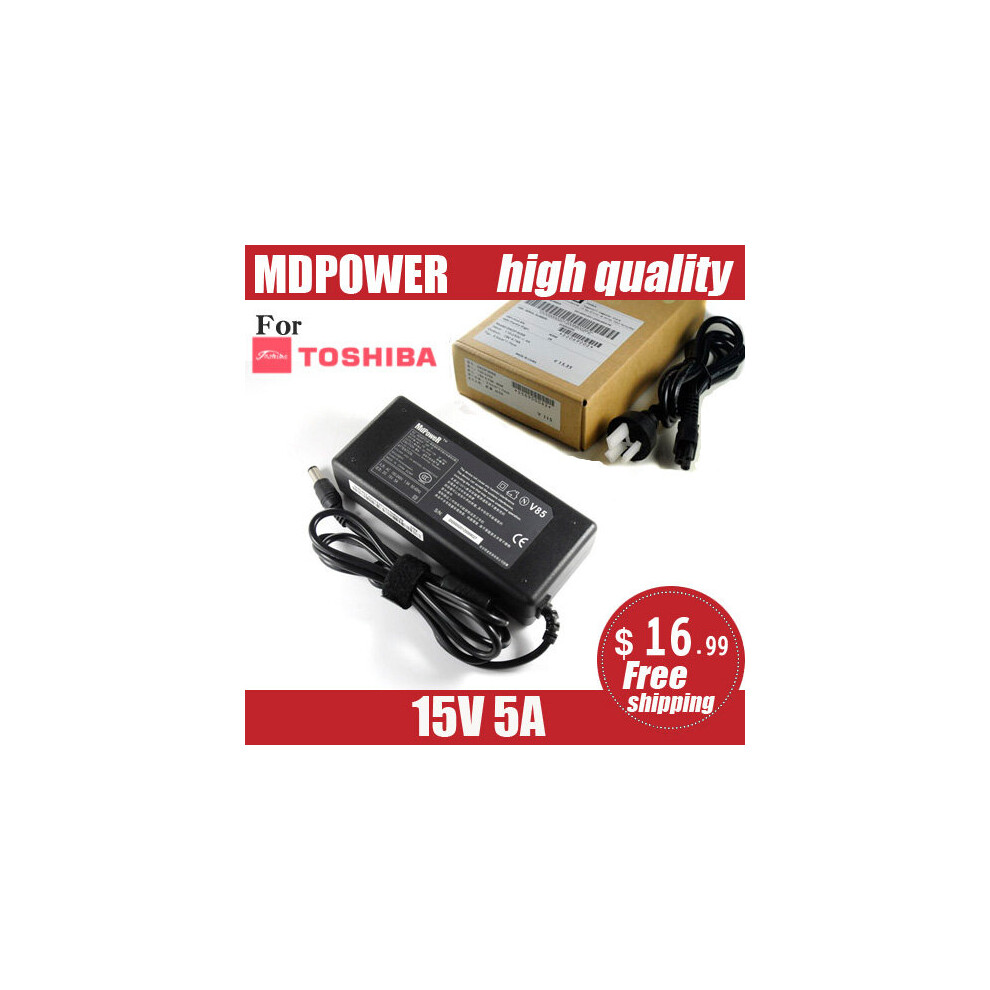 (A-) 15V 5A 75W For Toshiba 6.3*3.0Mm Satellite A10 M10 A2 A9 M2 M5 M9 A600 M500 R500 M400 J4 Laptop Power Supply Ac Adapter Charger 4855672985928
