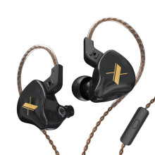 (a-EDX Black With MIC) KZ EDX Earphone 1DD Hybrid HIFI Bass Earbuds In Ear Monitor Wired Headphones Sport Noise Cancelling Headset With Microphone