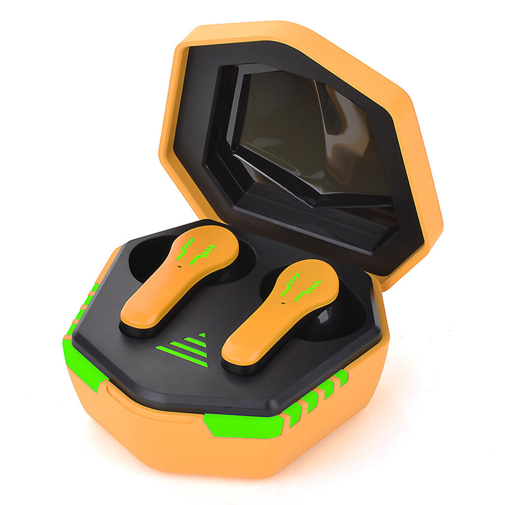 Photos - Headphones  TWS Gaming Headsets Wireless Earphones 9D Stereo Surround Sound Quality Bluetooth-compatible 5.2 Music (a-Yellow)
