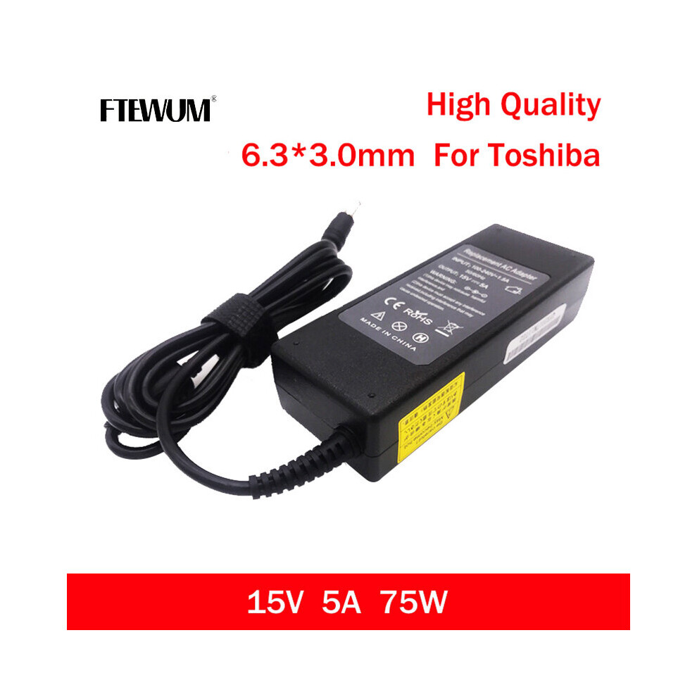 (A-) 15V 5A 75W 6.3*3.0Mm Ac Laptop Charger For Toshiba M500 M2 M5 M9 R500 M400 A10 M10 A2 A9 A60 J4 J70 J63 6000 Portable Adapter 4855672977008