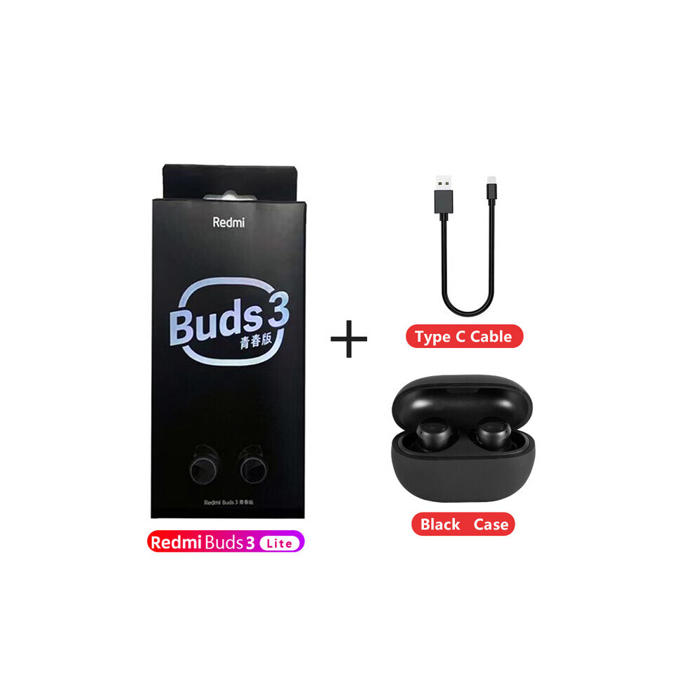 (A-With B Case Cable) Original Xiaomi Redmi Buds 3 Lite Earbuds Tws Ture Wireless Headphones With Microphone Fone Bluetooth Headphones Buds 3 Headset 4851205010372
